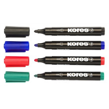 KORES Alkoholos marker, 3-5 mm, kúpos, KORES "Marka", 4 különböző szín