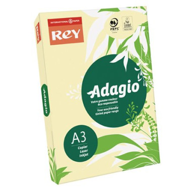 REY Másolópapír, színes, A3, 80 g, REY "Adagio", pasztell sárga