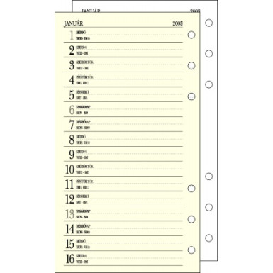 SATURNUS Kalendárium betét, tervező, "L",éves áttekintő+havi tervező+heti tervező+info. old,SATURNUS, chamois