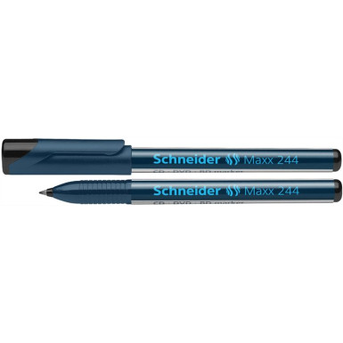 SCHNEIDER Alkoholos marker, CD/DVD, 0,7 mm, SCHNEIDER "Maxx 244", fekete