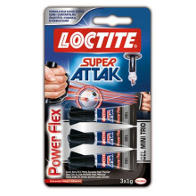 Pillanatragasztó gél, 3 x 1 g, HENKEL "Loctite Super Attak Mini Trio Gel"