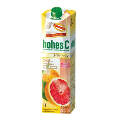 Gyümölcslé, 100%, 1 l, HOHES C "Mild Juice", pink grapefruit