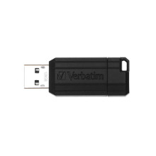 Pendrive, 128GB, USB 2.0, 10/4MB/sec, VERBATIM "PinStripe", fekete