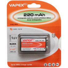 VAPEX 1VTE220PP3 PP3 méretű, NiMH akkumulátor, 9.6V, 220mAh.