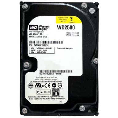 WESTERN DIGITAL 250GB 7200rpm SATA-300 8MB WD2500JS - használt