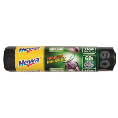 HEWA Szemeteszsák, önzáró szalagos, 160 l, 10 db, HEWA "Magnum"