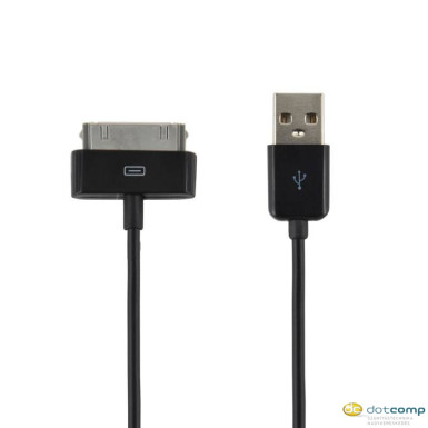 4World USB 2.0 iPad / iPhone / iPod adat/töltő kábel fekete /07932-OEM/