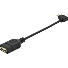 ASSMANN USB 2.0 HighSpeed OTG Adapter Cable microUSB B angled M/USB A F 0,15m bl AK-300313-002-S