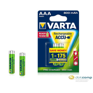 Varta Ready To Use AAA Ni-Mh 800 mAh ceruza akku (2db/csomag)