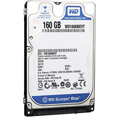 WESTERN DIGITAL 160GB 5400 rpm SATA 2,5" 8MB WD1600BEVT  - használt