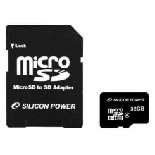 SILICON POWER 32GB Micro Secure Digital Card Elite UHS-I + SD adapter