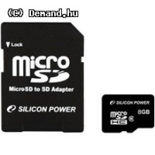 SILICON POWER 8GB Micro Secure Digital Card + SD adapter CL6