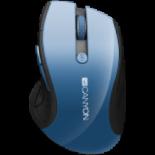 CANYON 2.4Ghz wireless mouse, optical tracking - blue LED, 6 buttons, DPI 1000/1200/1600, Blue Gray pearl glossy CNS-CMSW01BL