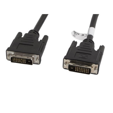 Lanberg cable DVI-D(M)(24+1)-DVI-D(M)(24+1) 1.8m CA-DVID-10CC-0018-BK