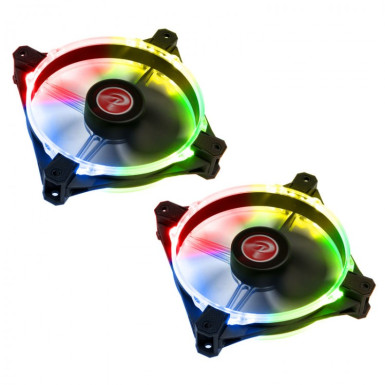 Ventilátor RAIJINTEK Macula 12 Rainbow PWM 12cm RGB LED 2db-os 0R400058