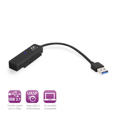 Ewent EW7017 USB 3.1 Gen1 (USB 3.0) 2.5" SATA  Adapter kábel SSD / HDD-hez EW7017