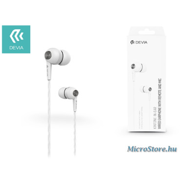 Devia Devia univerzális sztereó felvevős fülhallgató - 3,5 mm jack - Devia Kintone In-Ear Wired Earphones - white ST310447