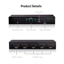 CLUB3D SenseVision HDMI 2.0 4 portos UHD Switchbox CSV-1370