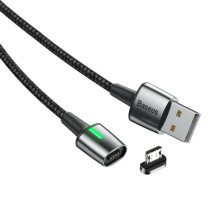 Baseus Magnetic Zinc USB-A - Mágneses MicroUSB Adat- és töltőkábel 1m fekete CAMXC-A01