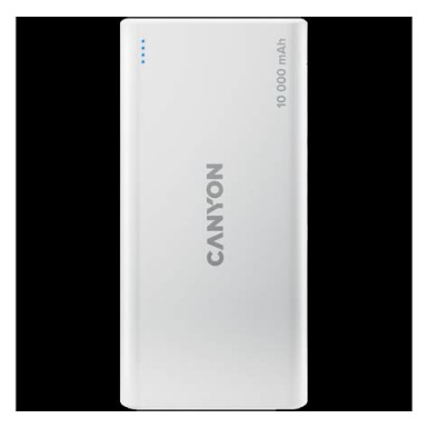 CANYON PB-107 Power bank 10000mAh Li-poly battery, Input Micro/PD 18W(Max), Output PD/QC3.0 18W(Max), quick charging cable 0.3m, 144*68*16mm, 0.25kg, Black CNE-CPB1007B