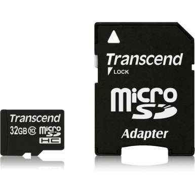 Transcend 32GB Micro SDHC Class 10 + USB adapter