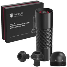 PRESTIGIO Electric Vacuum Wine Stopper with 2 stoppers PWA103APSRB