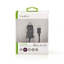 Nedis Autós töltő Fix MicroUSB kábellel (5V / 2400mA) Fekete CCHAM240ABK