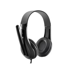 CANYON CHSU-1 basic PC headset with microphone, USB plug, leather pads, Flat cable length 2.0m, 160*60*160mm, 0.13kg, Black; CNS-CHSU1B