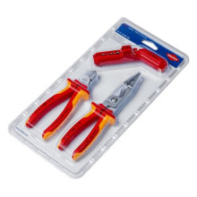 KNIPEX Fogó és multifunkciós kábelcsupaszító készlet, 3 részes, 1000 V szigetelt 00 31 30 BK V01