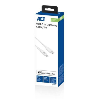 ACT AC3015 USB-C to Lightning cable 2m White AC3015