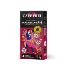 CAFE FREI Kávé, pörkölt, szemes, 125 g, CAFE FREI "Buenos Aires-i karamella" bíbor maracujával