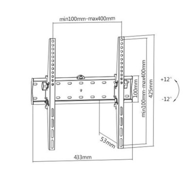 Gembird fali tartó konzol (dönthető) 32"-55" WM-55T-02 WM-55T-02