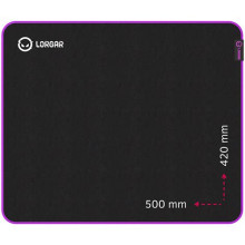 LORGAR Lorgar Main 315, Gaming mouse pad, High-speed surface, Purple anti-slip rubber base, size: 500mm x 420mm x 3mm, weight 0.39kg LRG-GMP315