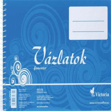 Vázlatfüzet, famentes, B5, spirál, 32 lap, VICTORIA